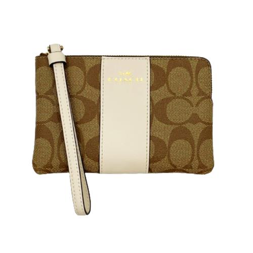 【COACH】品牌 LOGO 手拿包/零錢包 (淺卡其/白色) 193971175973