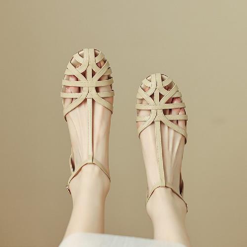 【LN】★復古鏤空編織平底涼鞋(女鞋/舒適/好走)