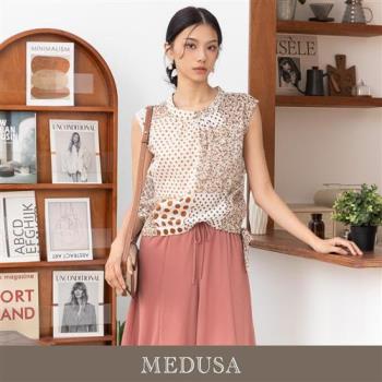 現貨【MEDUSA 曼度莎】臺灣製 卡其點點無袖上衣（M-XL）｜女休閒上衣 輕薄涼感