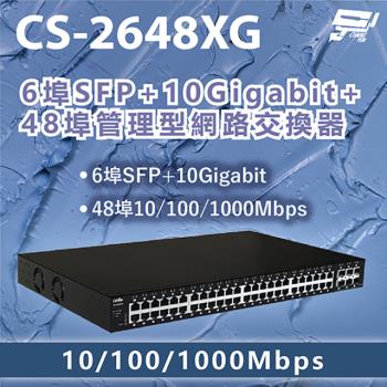 昌運監視器 CS-2648XG 6埠SFP+10Gigabit+48埠管理型網路交換器10/100/1000Mbps