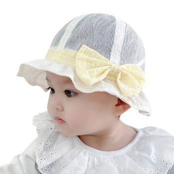 Colorland-兒童帽子 可愛蝴蝶結寶寶遮陽帽 漁夫帽 兒童防曬帽 盆帽