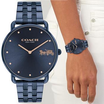 COACH 經典馬車時尚腕錶/藍/41mm/CO14504297