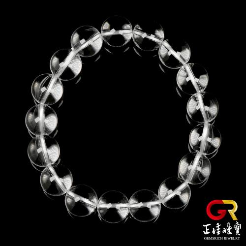 【正佳珠寶】白水晶 純淨透白 12mm 白水晶手珠｜日本彈力繩