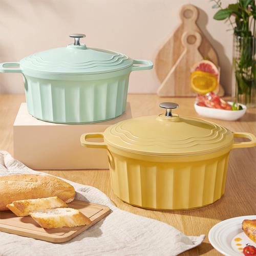 【JU JIA JIA 居家家】20cm琺瑯鍋 (不粘鍋/湯鍋/煮奶鍋)