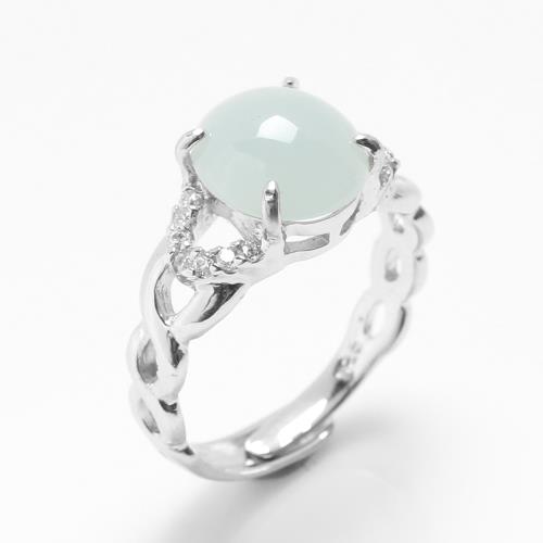 【雅紅珠寶】天然翡翠戒指-8*10mm-活圍設計-925銀飾-R0443