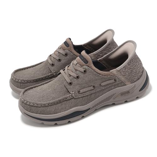 Skechers 休閒鞋 Arch Fit Motley-Paco Slip-Ins 男鞋 棕 套入式 帆船鞋 懶人鞋 205203TPE