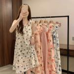 【藍尼居家】★附胸墊家居吊帶睡裙(女睡衣/家居服/Bra Top/連身裙)