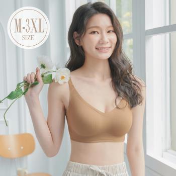 【伊黛爾】果凍波波 無鋼圈無痕涼感紓壓內衣 (M-3XL,咖色)