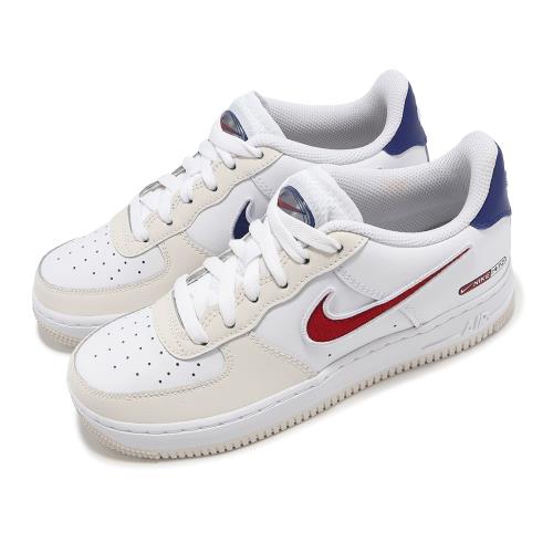 Nike 休閒鞋 Air Force 1 LV8 GS 大童 女鞋 鴛鴦 米白 紅 藍 AF1 HF5744-146