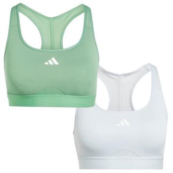 【下殺】Adidas 運動內衣 女裝 中度支撐 可拆式襯墊 綠/藍【運動世界】IU1734/IU1735