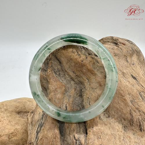 【肌容雪】天然非洲翠-冰雪飄花翠鐲 編號F01(鐲圍55.7mm#17.5號)