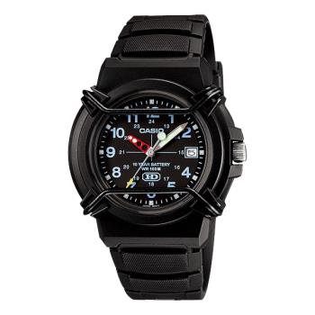 【CASIO 卡西歐】日系 防撞桿保護鏡面 指針錶 橡膠錶帶 防水100米 日期顯示(HDA-600B-1B)