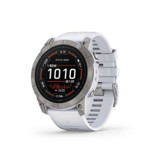 【GARMIN】Epix Pro 51mm 全方位GPS 智慧腕錶-白鈦色