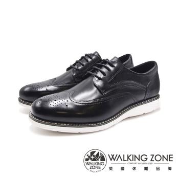 WALKING ZONE(男)輕量抗噪壓點款雅仕皮鞋 男鞋-黑色