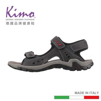 Kimo 義大利牛皮魔鬼氈男涼鞋( 灰藍色 5530403401)