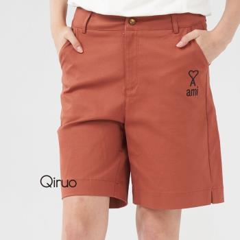 【Qiruo 奇若】春夏專櫃咖啡色短褲 3018C休閒褲 旅遊款