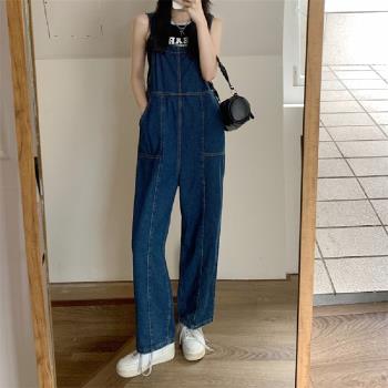【LANNI 藍尼】★簡約牛仔風舒適吊帶褲(女裝/吊帶褲/休閒)