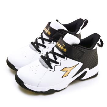 【DIADORA】大童 迪亞多那 22.5cm-25cm超寬楦避震籃球鞋 STABLE系列 白黑金 11118