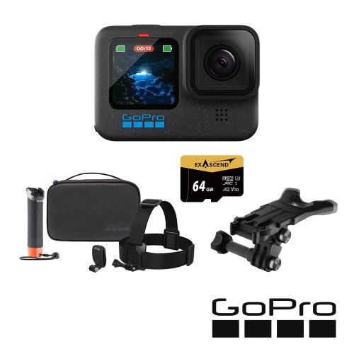 【GoPro】HERO12 Black 極限鐵人套組 (HERO12單機+嘴咬式固定座+探險套件2.0+64G記憶卡) 正成公司貨