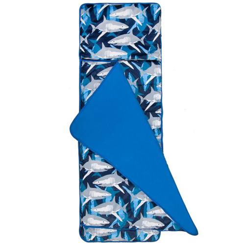 【LoveBBB】無毒幼教睡袋 符合美國標準 Wildkin 24014 鯊魚家族 捲捲收兒童長絨睡袋(2-7)