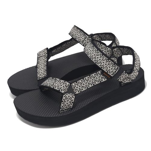 Teva 涼鞋 W Midform Universal 女鞋 波西米亞黑白 再生織帶涼鞋 厚底 緩衝 涼拖鞋 1090969BHWHT