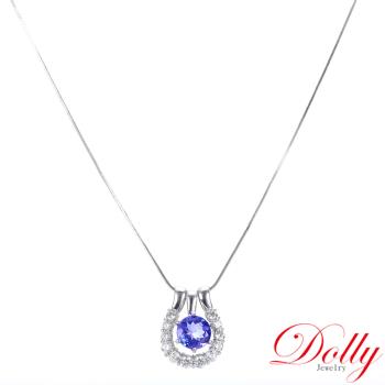 Dolly 18K金 天然丹泉石1克拉鑽石項鍊-002