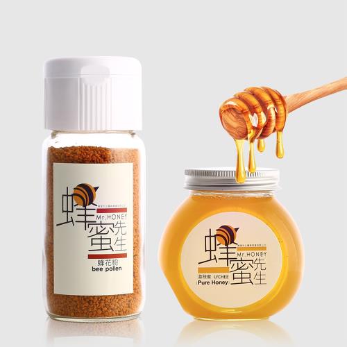 【 Mr.HONEY蜂蜜先生 】蜂花粉350g+荔枝蜂蜜240g