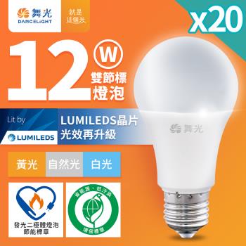 20入組 舞光 12W LED節標燈泡 環標燈泡 E27 全電壓(白光/自然光/黃光)