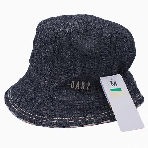 【DAKS】經典LOGO刺繡抗UV超輕量遮陽帽魚夫帽(灰色)
