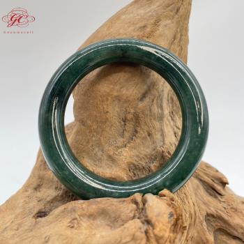 【肌容雪】天然緬甸A貨滿綠翡翠手鐲 編號706(鐲寬55mm#17.5號)