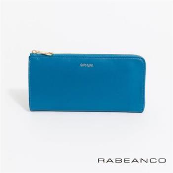【RABEANCO】迷時尚系列L型拉鍊長夾(湖藍)