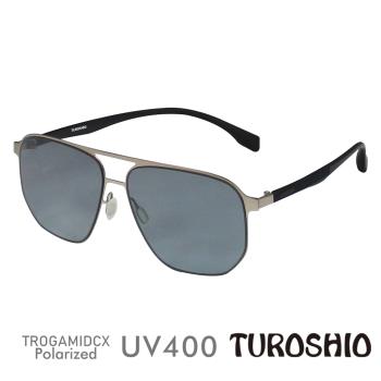 Turoshio太空尼龍偏光太陽眼鏡 金屬雙槓飛官款 嵌入式鏡片 霧金 J8076 C3