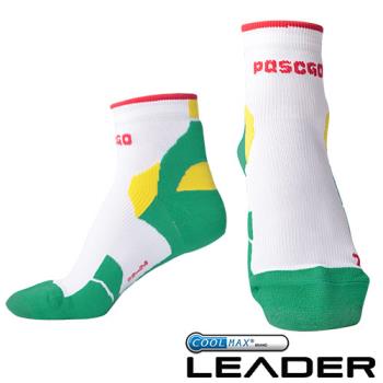 任-LEADER COOLMAX 透氣中筒 戶外健行 機能運動襪 女款 一雙入(綠色)