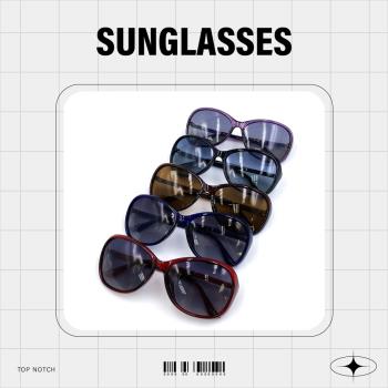 【GUGA】偏光淑女太陽眼鏡 大框素面款 UV400 抗紫外線 防爆鏡片 漸層鏡片 2232