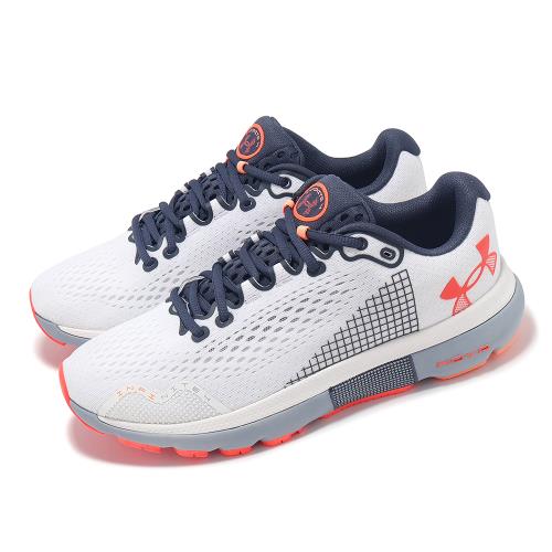 Under Armour 慢跑鞋 HOVR Infinite 4 男鞋 白 灰 橘 輕量 支撐 回彈 運動鞋 UA 3024897105