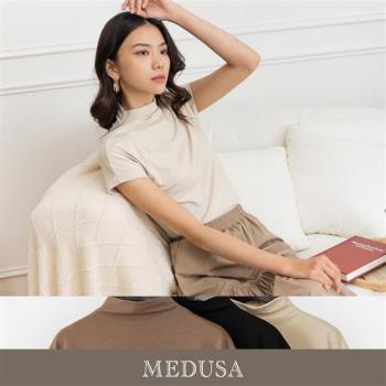 現貨【MEDUSA 曼度莎】ICare 百搭小高領短袖內搭上衣 - 3色（F）｜女休閒上衣 素面內搭 高彈性