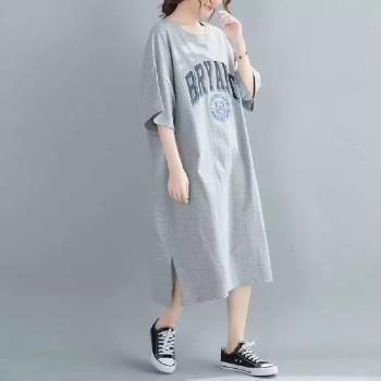 【LANNI 藍尼】★五分袖開岔長板連身裙(女上衣/短袖/休閒)