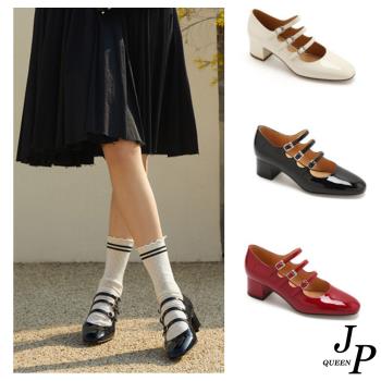 【JP Queen New York】復古經典漆皮歐式瑪麗珍鞋(3色可選)