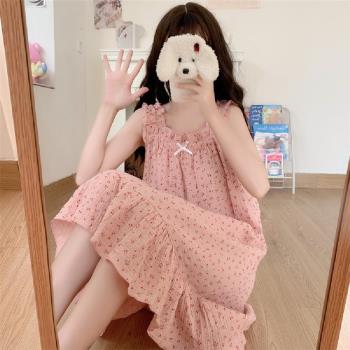 【藍尼居家】★寬鬆家居泡泡棉睡裙(女睡衣/家居服/連身裙)