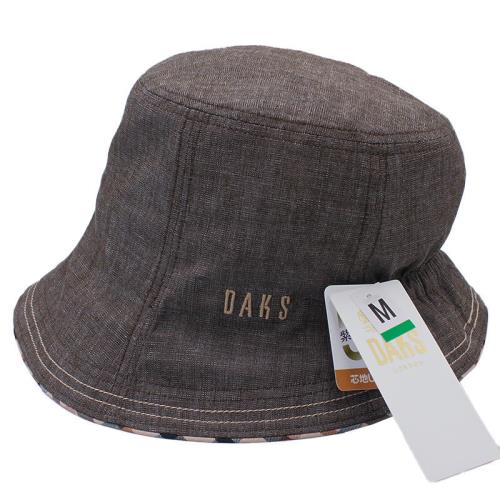 【DAKS】經典LOGO刺繡抗UV超輕量遮陽帽魚夫帽(茶色)