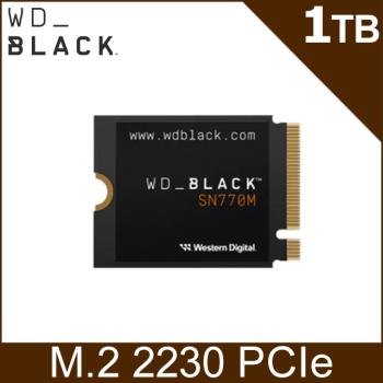 WD威騰 BLACK黑標 SN770M 1TB M.2 2230 PCIe Gen4 NVMe PCIe SSD固態硬碟(WDS100T3X0G)