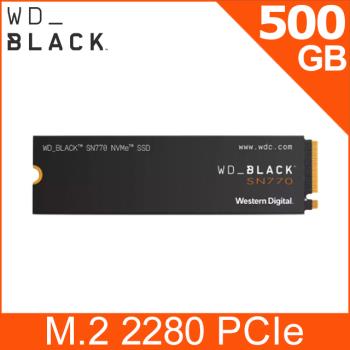 WD威騰 BLACK 黑標 SN770 500G Gen4 NVMe PCIe SSD固態硬碟(WDS500G3X0E)