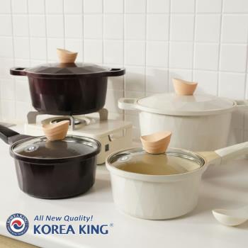 【Korea King】Crtstal 陶瓷水妍晶緻單柄湯鍋 18公分 (IH可)(附鍋蓋)