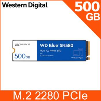 WD威騰 BLUE藍標 SN580 500G Gen4 NVMe PCIe SSD固態硬碟(WDS500G3B0E)