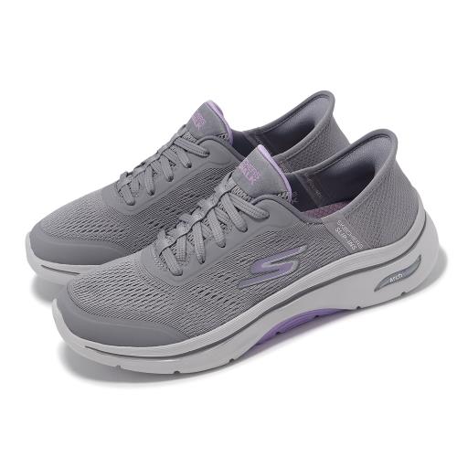 Skechers 休閒鞋 Go Walk Arch Fit 2.0 Slip-Ins 女鞋 灰紫 套入式 懶人 健走鞋 125319GYLV