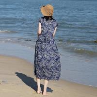 【LANNI 藍尼】★小包袖連身渡假連身裙 女裝 洋裝 套裝 長版上衣 連身裙 