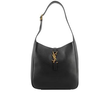 YSL LE 5 A 7 Hobo 小牛皮小款肩揹包(黑色)