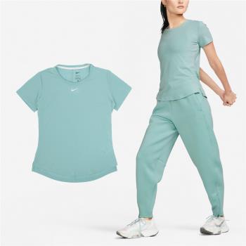 Nike 短袖 One Luxe Tee 女款 藍 白 速乾 弧形下擺 反光 運動 短T DD0619-309