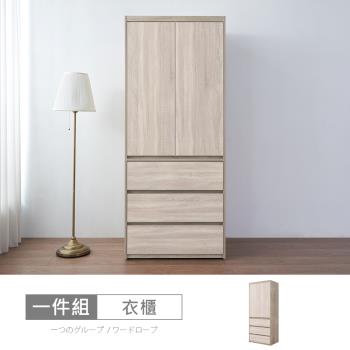 時尚屋 [XV11]松浦淺橡木雙色2.7尺衣櫃XV11-W372-免運費/免組裝/衣櫃