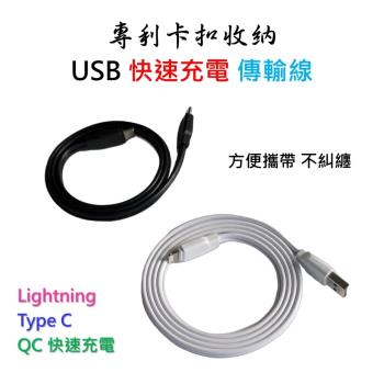 【賞愛禮】專利好收整USB快充傳輸線 MFI認證 TypeC Lightning 100W QC